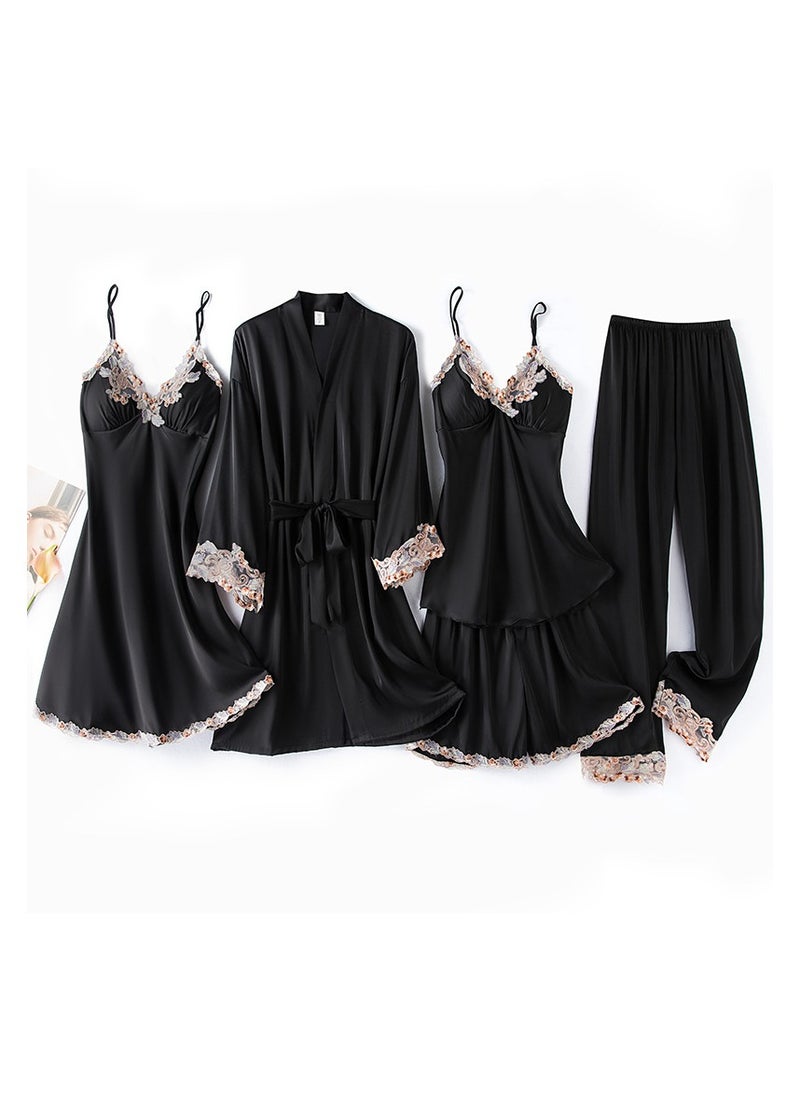 Generic - Five-piece suspender pajamas set that can be worn in all seasons - Image 1