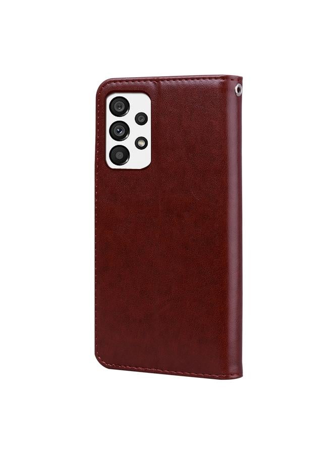 S-TOP Case For Samsung Galaxy A73 5G Rose Embossed Flip PU Leather Phone Case - Image 3