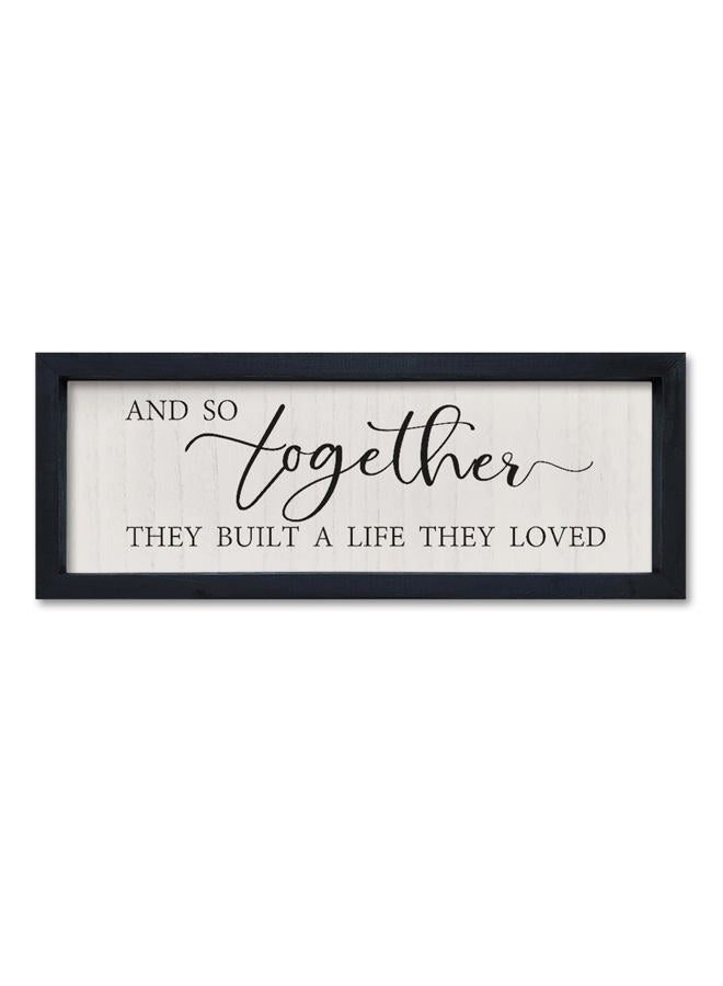 comurdyo And So Together They Built a Life They Loved Wall Sign Decor 16"×6" Above Bed Master Bedroom Wood Framed Hanging Wall Art (Black) - Image 1