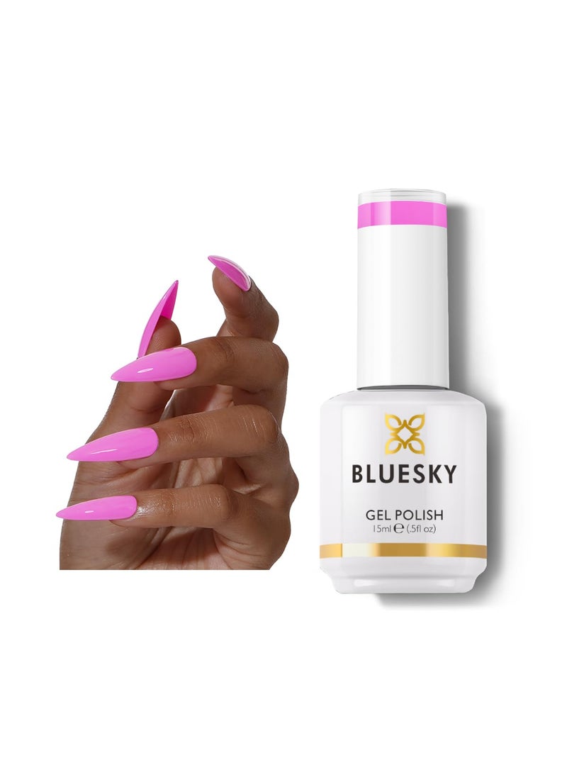 Bluesky BLUESKY Pink Gel Polish- Light Neon Pink Soak Off Gel Polish,Vegan,Long Lasting&Chip Resistant,Nail Art,DIY at home, Nail Lamp Needed,15ml,N21P/FRESH 
