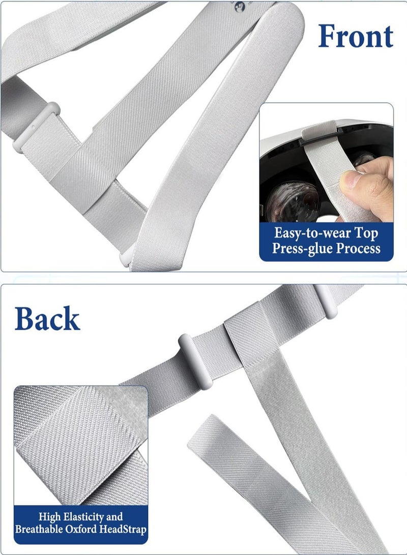 Original Head Strap for Oculus Quest 2 Headset, Replacement Head Strap for Meta Quest 2, VR Accessories with 2 Pair Thumb Grip Caps - Image 3