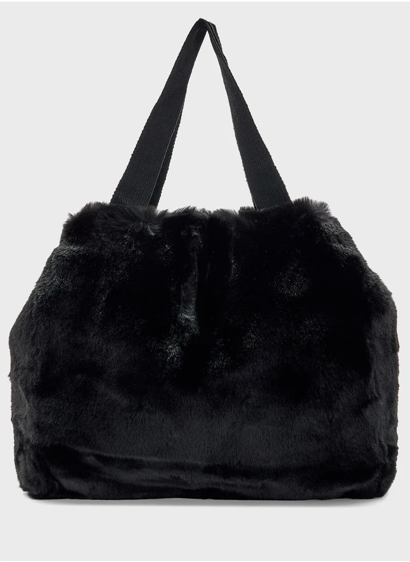 ايلا Faux Fur Large Tote Bag