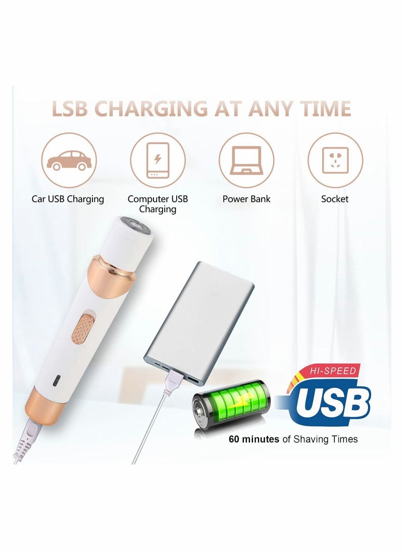 SYOSI Electric Razor for Women Bikini Trimmer, Women's Shaver Cordless 4 in 1 Wet and Dry, Shaver for face, Legs and underarms, Replaceable Trimmer Head, Micro USB Rechargeable - Image 4