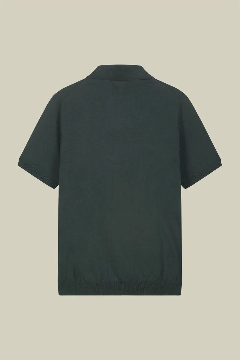 Doppelganger Green Men's regular fit 100% cotton knitted polo shirt - Green for Men | Best Price UAE