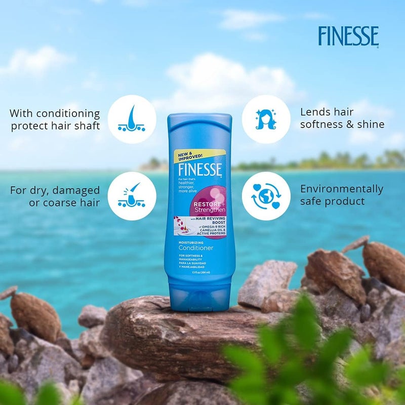 Finesse Restore + Strengthen Moisturizing Conditioner with Camellia Oil and Active Proteins - 13 oz - Image 4