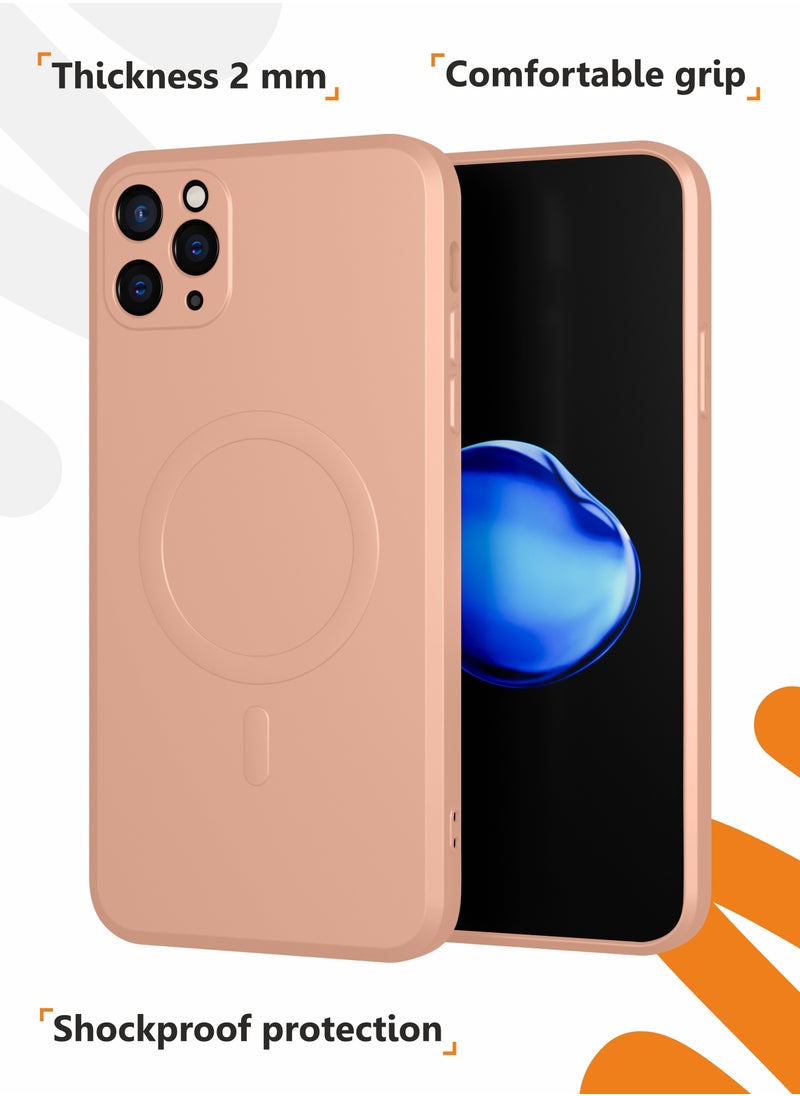 MOBILIUS - for iPhone 11 Pro Case, Soft Anti-Scratch Microfiber Lining, Compatible with MagSafe, Shockproof Phone Case for iPhone 11 Pro, Pink - Image 1