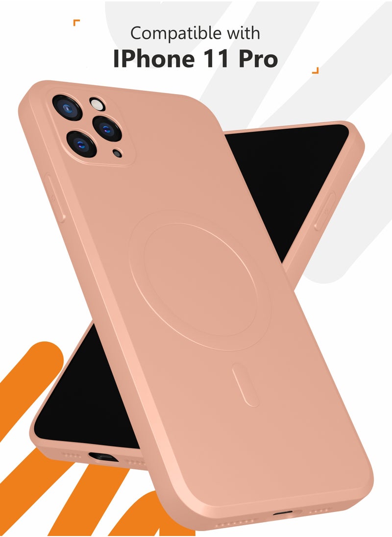 MOBILIUS - for iPhone 11 Pro Case, Soft Anti-Scratch Microfiber Lining, Compatible with MagSafe, Shockproof Phone Case for iPhone 11 Pro, Pink - Image 1