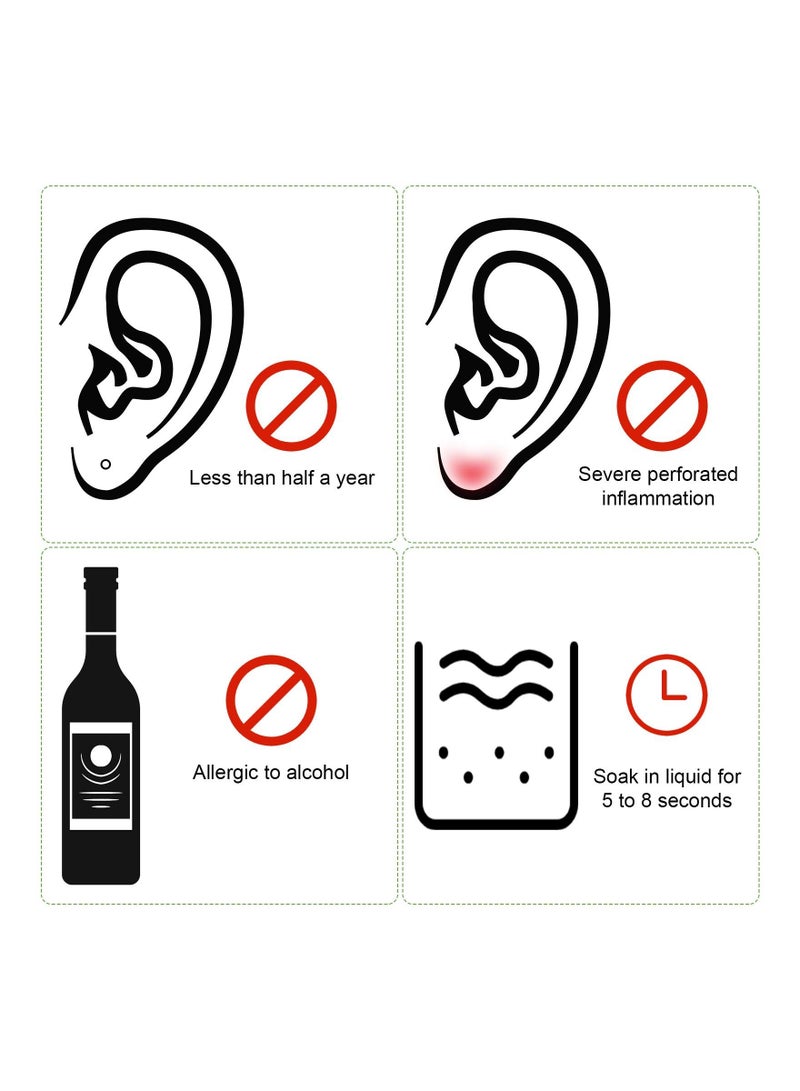 NIBEMINENT 180 Pieces Earrings Hole Cleaner, Rose Fragrance Odor Removal Ear Care Kit, Piercing Floss Disposable Aftercare Cleaning Line, Tool (Green) - Image 5