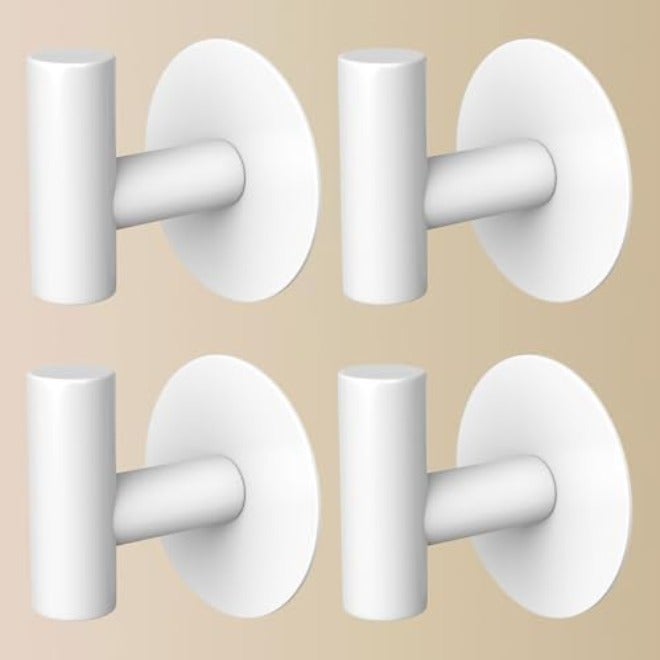 Gold Stainless Steel Wall Hooks, Heavy Duty Self-Adhesive Hooks for Coats, Towels, Robes, Hats, Aprons – No Drill Bathroom, Kitchen, Hotel (2  Pack)