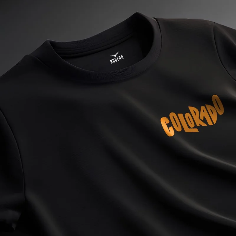 نوبيرو تيشيرت قطن أسود كبير الحجم للرجال