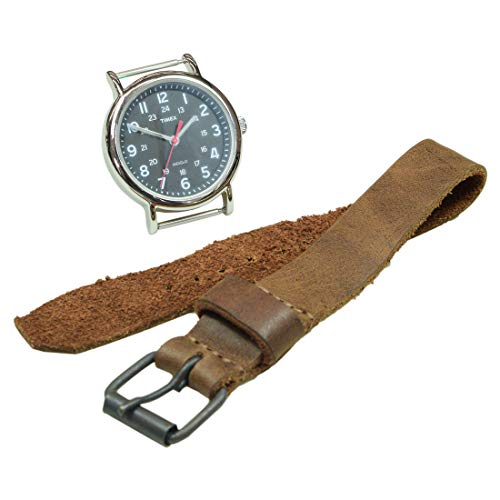 Hide & Drink Hide Drink Leather Rustic Wristwatch Strap Replacement 20mm buckle 18mm strap Timepiece Bracelet Accessories Handmade Bourbon Brown - Image 3