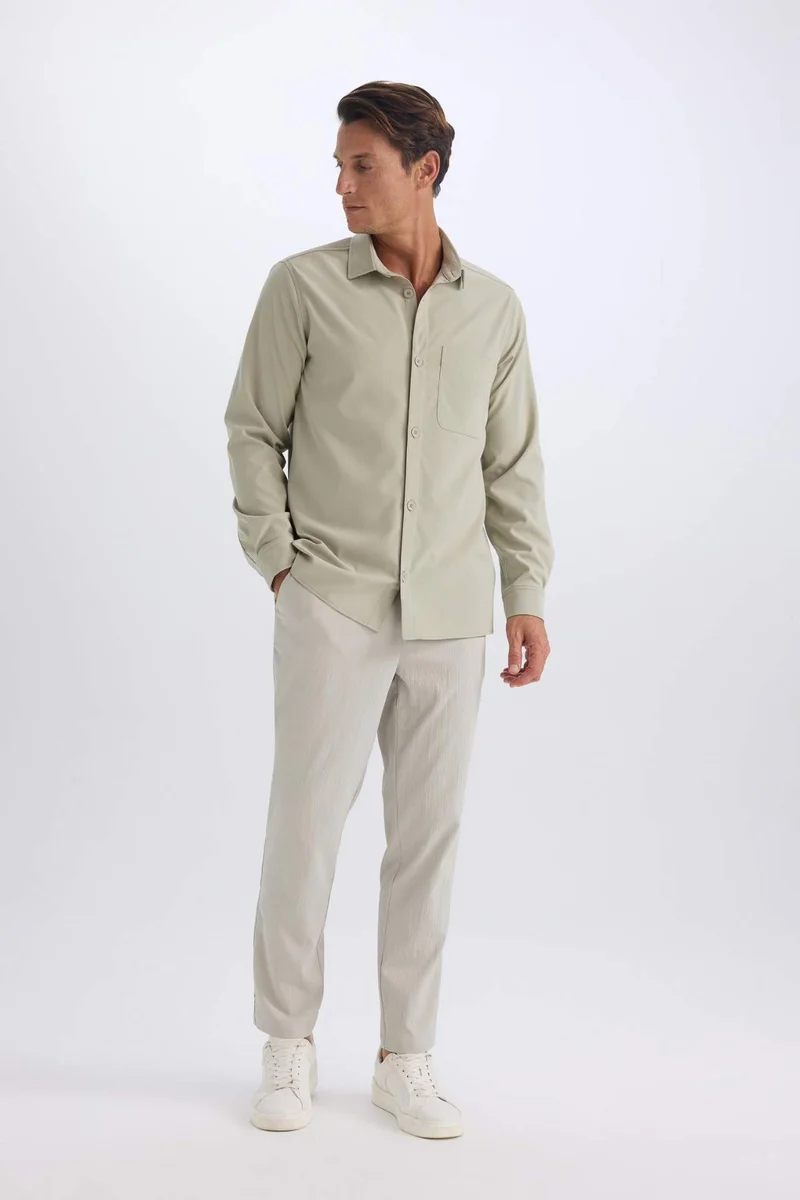 ديفاكتو Relax Fit Straight Leg Summer Fabric Trousers