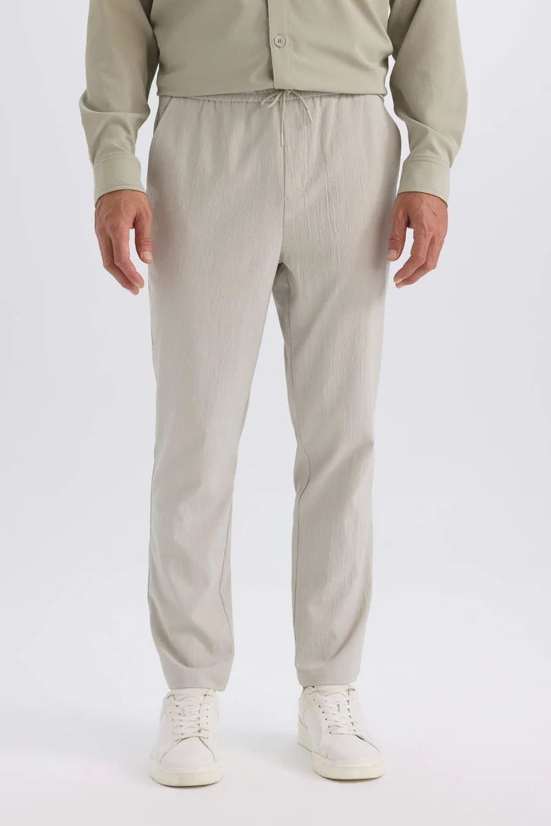 Defacto  Relax Fit Straight Leg Summer Fabric Trousers for Men | Best Price UAE