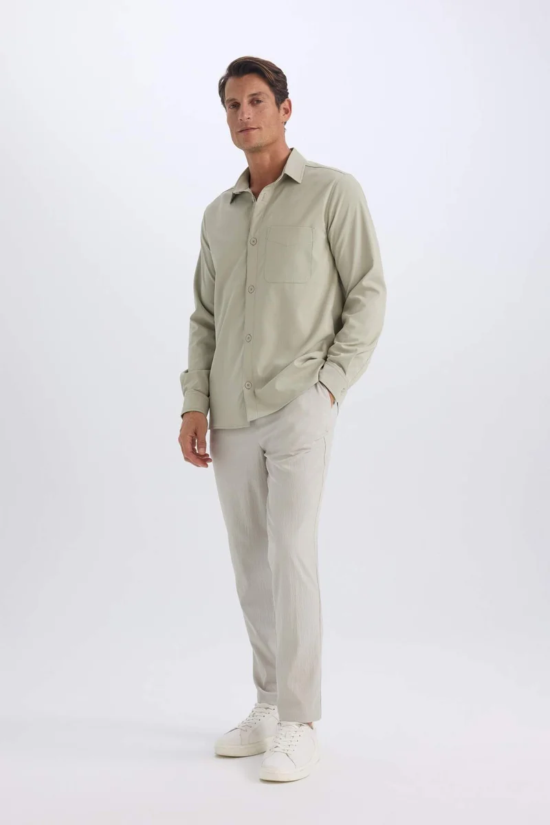 ديفاكتو Relax Fit Straight Leg Summer Fabric Trousers