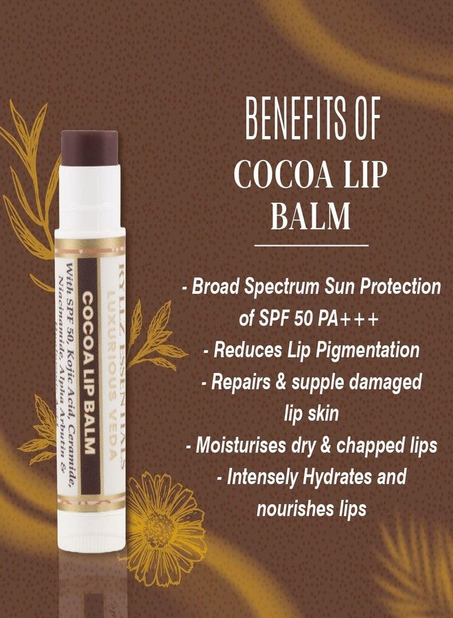 RYLLZ ESSENTIALS Cocoa Lip Balm | SPF 50 PA+++ | With Shea Butter, Kojic Acid, Ceramide, Niacinamide, Alpha Arbutin & Hyaluronic Acid | Brown Tint | For Lip Lightening & Moisturized Lips | 5 Gm - Image 5