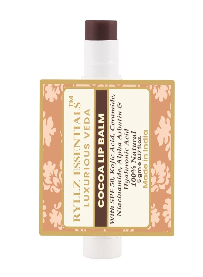 RYLLZ ESSENTIALS Cocoa Lip Balm | SPF 50 PA+++ | With Shea Butter, Kojic Acid, Ceramide, Niacinamide, Alpha Arbutin & Hyaluronic Acid | Brown Tint | For Lip Lightening & Moisturized Lips | 5 Gm - Image 4