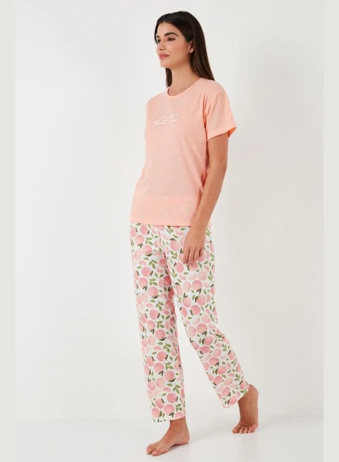 Lela Lela Regular Fit Crew Neck Short Sleeve Pajama Set Women's PAJAMA SET 65770105