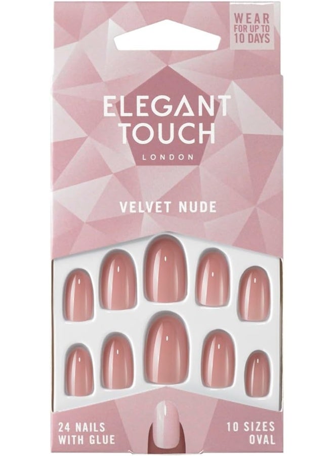 ELEGANT TOUCH أظافر مزيفة ملونة - نود مخملي - Image 1
