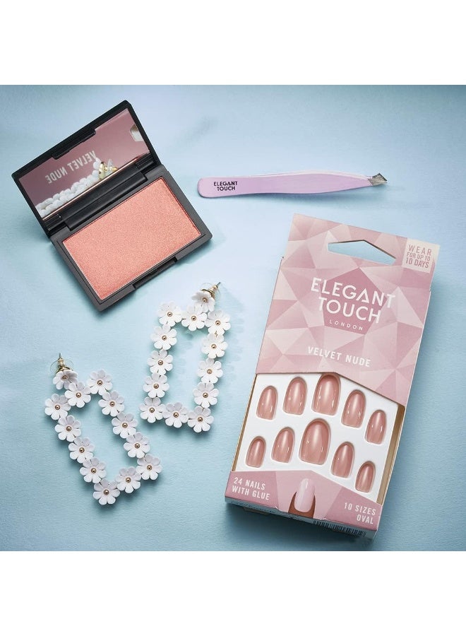ELEGANT TOUCH أظافر مزيفة ملونة - نود مخملي - Image 2