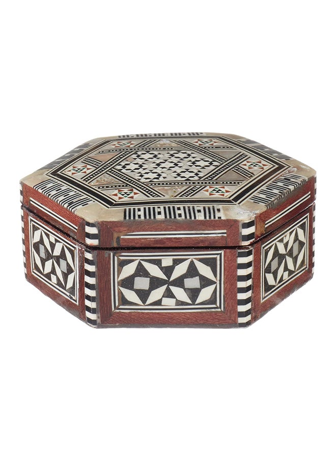 Generic Hsg Seashell Decorated Hexagon Jewelry Box - 7 Cm 