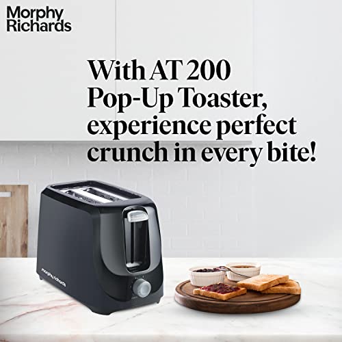 Morphy Richards AT 200 Bread Toaster|700W Toaster 2 slices|6 Different Browning Controls|Removable Crumb Tray|Cool Touch Body With Anti-Skid Feet|Wider Slots & Hi-Lift Feature|Black - Image 4