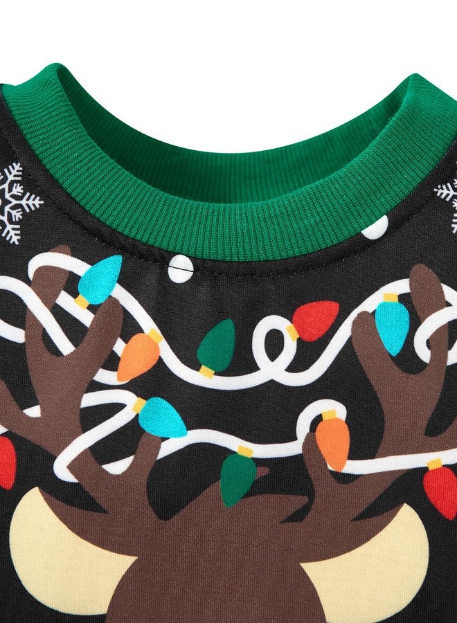FUNMETA Toddler Baby Boy Girls Christmas Active Sweatshirts, Ugly Christmas Long Sleeve Crewneck Pullover Sweatshirt with Reindeer Xmas Sweaters for Kids 7 Years - Image 4