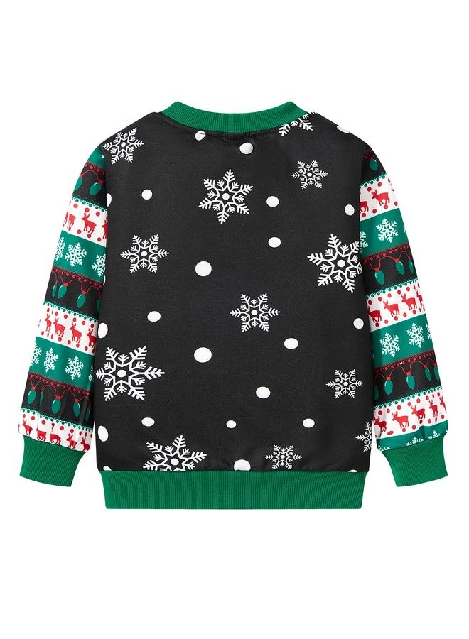 FUNMETA Toddler Baby Boy Girls Christmas Active Sweatshirts, Ugly Christmas Long Sleeve Crewneck Pullover Sweatshirt with Reindeer Xmas Sweaters for Kids 7 Years - Image 3