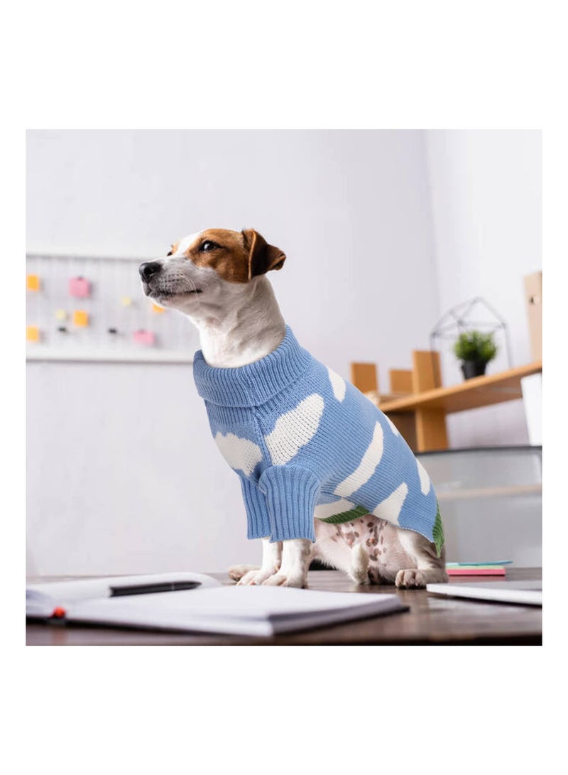 Dog Sweaters Warm Clothing Knitted Jumpers Cute Dog T-Shirts 2-Legged Vest Cozy Soft Turtleneck Coats for Fall and Winter Cold Weather Ideal Gift for Pet in New Year