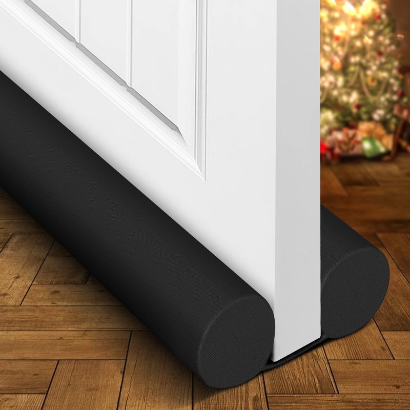 Holikme Door Draft Stopper Weather Stripping Window Breeze Blocker Adjustable Door Sweeps 38inch Black - Image 2