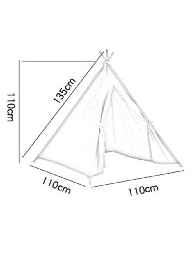 MiniMe Indoor Indian-Style Tent | 1+Years | Cream & Natural | Cotton Canvas & Wooden Poles | Includes Breathable Window & Carry Bag | Easy Assembly & Disassembly | Portable & Lightweight - Image 4