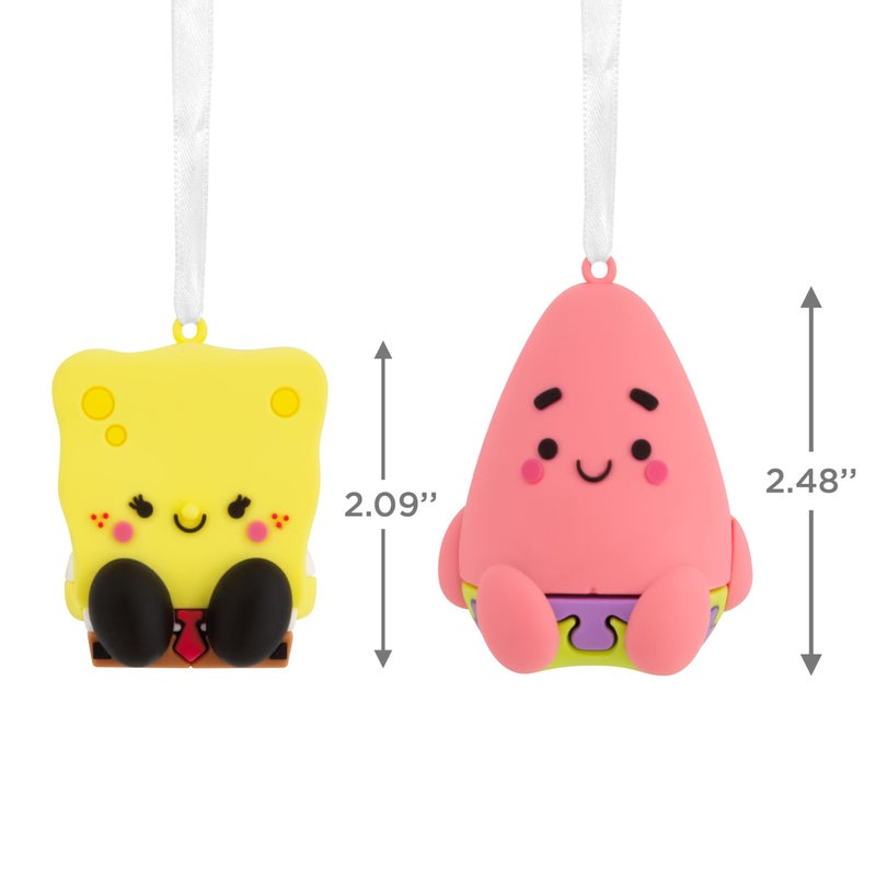 هولمارك Hallmark Nickelodeon Spongebob Squarepants و Patrick أفضل معا حلي عيد الميلاد المغناطيسية مجموعة من 2 shatterproof - Image 4