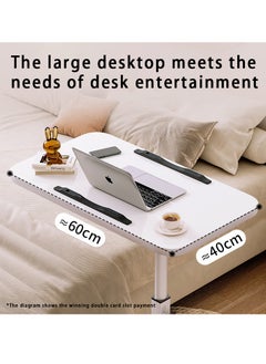 Arabest 55*32cm Bedside Table, Liftable Swivel Laptop Table for Home and Office, Removable Bedside Table with Rollers, Adjustable Computer Stand, Sofa Side Table with 4 Wheels  - Image 2