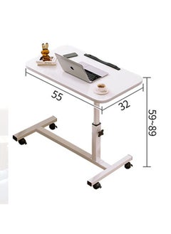 Arabest 55*32cm Bedside Table, Liftable Swivel Laptop Table for Home and Office, Removable Bedside Table with Rollers, Adjustable Computer Stand, Sofa Side Table with 4 Wheels  - Image 5