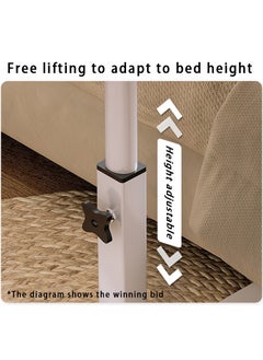 Arabest 55*32cm Bedside Table, Liftable Swivel Laptop Table for Home and Office, Removable Bedside Table with Rollers, Adjustable Computer Stand, Sofa Side Table with 4 Wheels  - Image 4