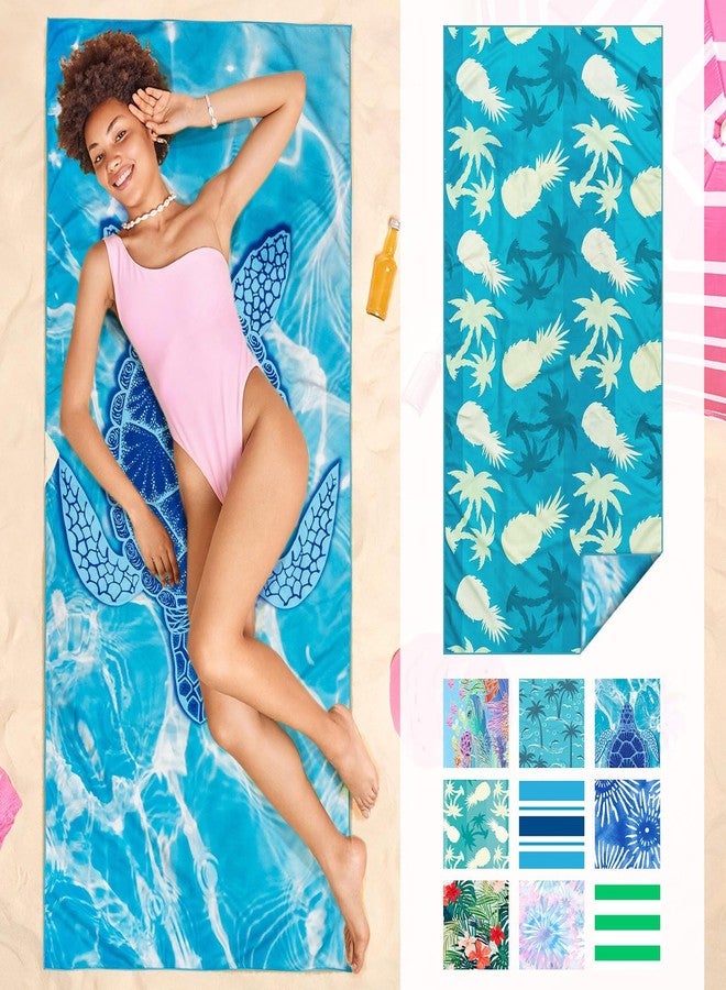 Gogreen Quick Dry Sand Free Beach Towel for Travel Pool Lightweight 71x32 in Absorbent Microfiber Oversized Towels Yoga Bath Camping Sport - Stylish Unique Gift - Sea Turtle - Image 1