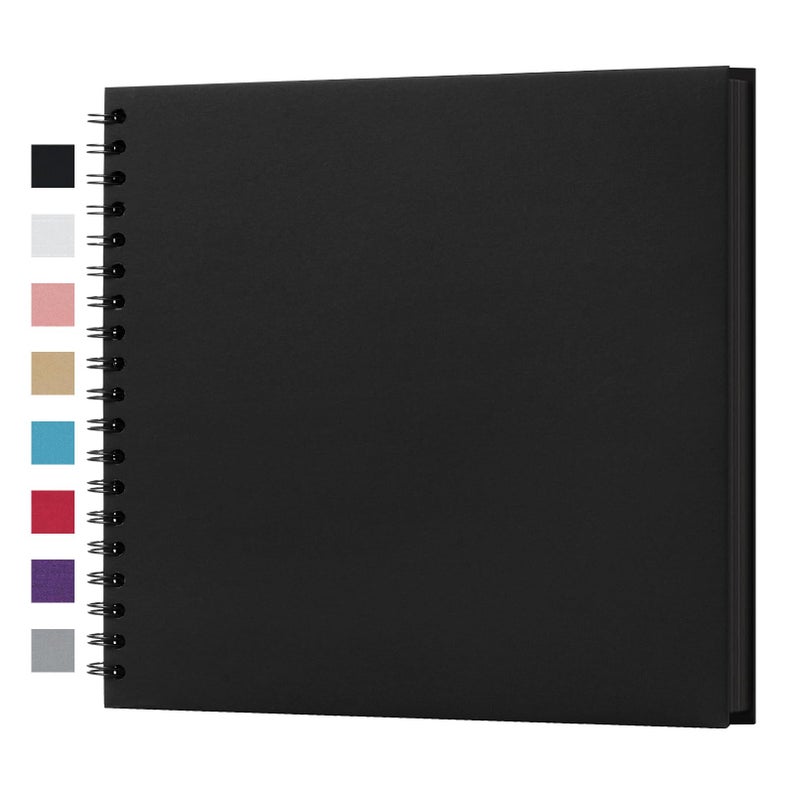 potricher 10 x 10 Inch DIY Scrapbook Album 40 Pages Hardcover Kraft Paper Scrap Book Photo Albums Memory Book for Wedding and Anniversary Family Black 10 Inch