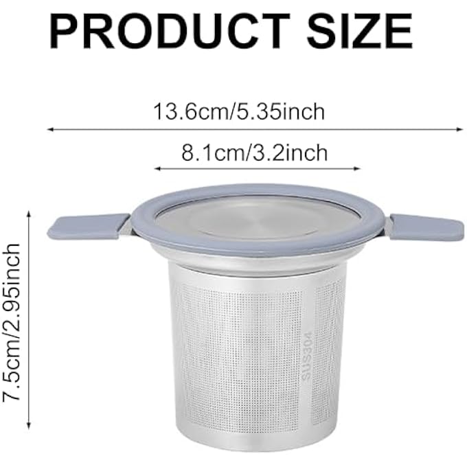 Funito Tea Infuser Strainers For Loose Tea Stainless Steel Loose Leaf Tea Strainer Stepper With Heat Proof Double Handles Extra Fine Mesh Tea Ball Infusers Tea Diffuser Holder Filter For Mugs - Image 3