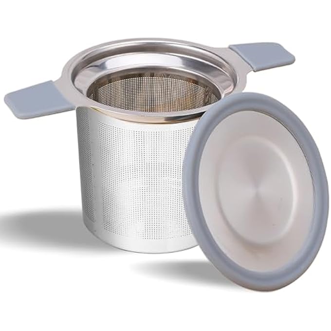 Funito Tea Infuser Strainers For Loose Tea Stainless Steel Loose Leaf Tea Strainer Stepper With Heat Proof Double Handles Extra Fine Mesh Tea Ball Infusers Tea Diffuser Holder Filter For Mugs - Image 1