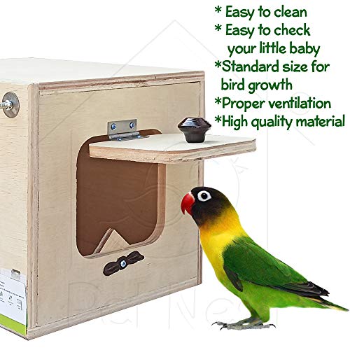 PetNest® Breeding Box Bird Nest with Perch for Lovebird Standard, 1 Piece - Image 4