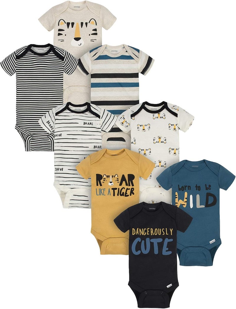 Onesies Brand Baby Boys' 8-pack Short Sleeve Mix & Match Bodysuits - Image 1
