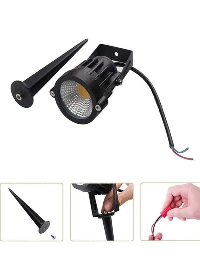 ESNCO Outdoor Landscape LED Light 7W Waterproof Graden Light COB Led Spotlight with Spiked Stand for Lawn Garden Decorative Lamp (RGB (Multi Color))  - Image 3