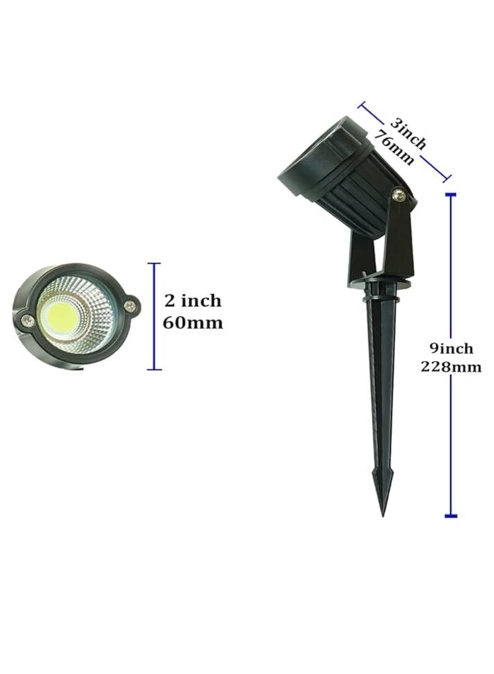 ESNCO Outdoor Landscape LED Light 7W Waterproof Graden Light COB Led Spotlight with Spiked Stand for Lawn Garden Decorative Lamp (RGB (Multi Color))  - Image 2