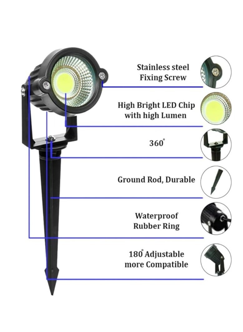 ESNCO Outdoor Landscape LED Light 7W Waterproof Graden Light COB Led Spotlight with Spiked Stand for Lawn Garden Decorative Lamp (RGB (Multi Color))  - Image 4