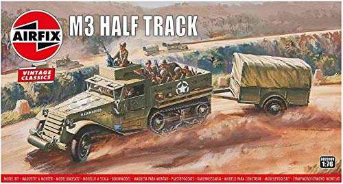 Airfix Model Tank A02318V M3 HalfTrack Plastic Model Kits for Adults Kids 8 176 Scale Skill Level 2 WW2 Theme Military Models World War 2 Tanks - Image 1