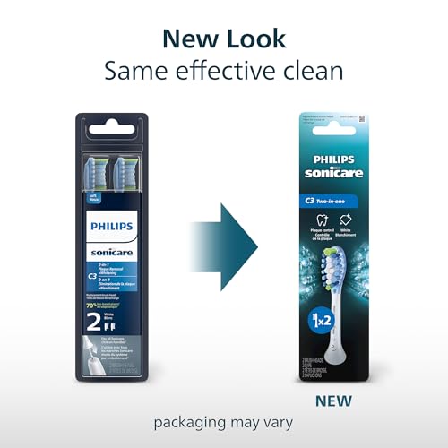 Philips Sonicare C3 TwoinOne Genuine Replacement Electric Toothbrush Heads White 2 Pack HX904265 - Image 3