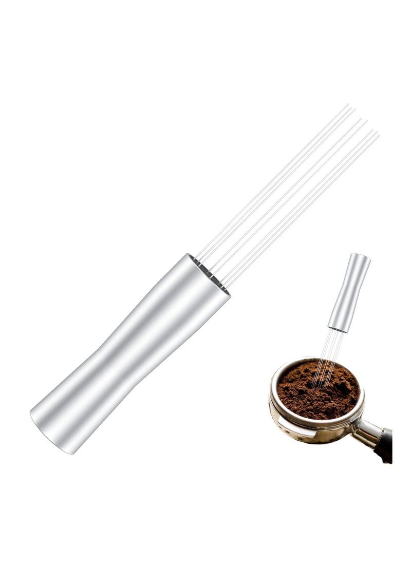SYOSI SYOSI Espresso Coffee Stirrer, Wdt Tool Coffee Distribution Tool Needle Coffee Powder Stirrer Hand Tamper Distributor Kitchen Gadgets Tool, Silver  - Image 1