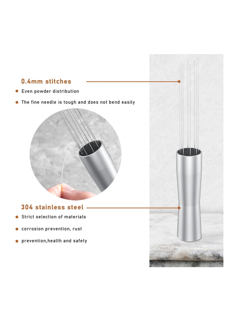 SYOSI SYOSI Espresso Coffee Stirrer, Wdt Tool Coffee Distribution Tool Needle Coffee Powder Stirrer Hand Tamper Distributor Kitchen Gadgets Tool, Silver  - Image 4