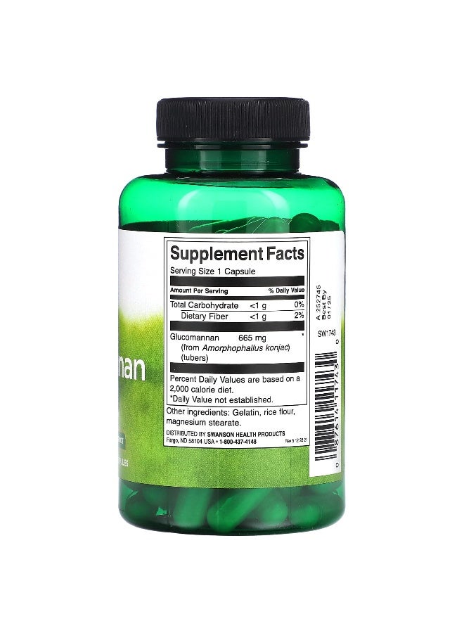 Swanson, Glucomannan, 665 mg, 90 Capsules - Image 2