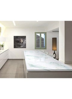 FEELING MALL Marble Wall Paper Granite 3D Look Gloss Bachsplash Self Adhesive Film Matte Paper Foil Stickers Decal Decorative Cupboard Almirah Fridge Tabletop Floor Cabinets Bathroom (Greenline)  - Image 3