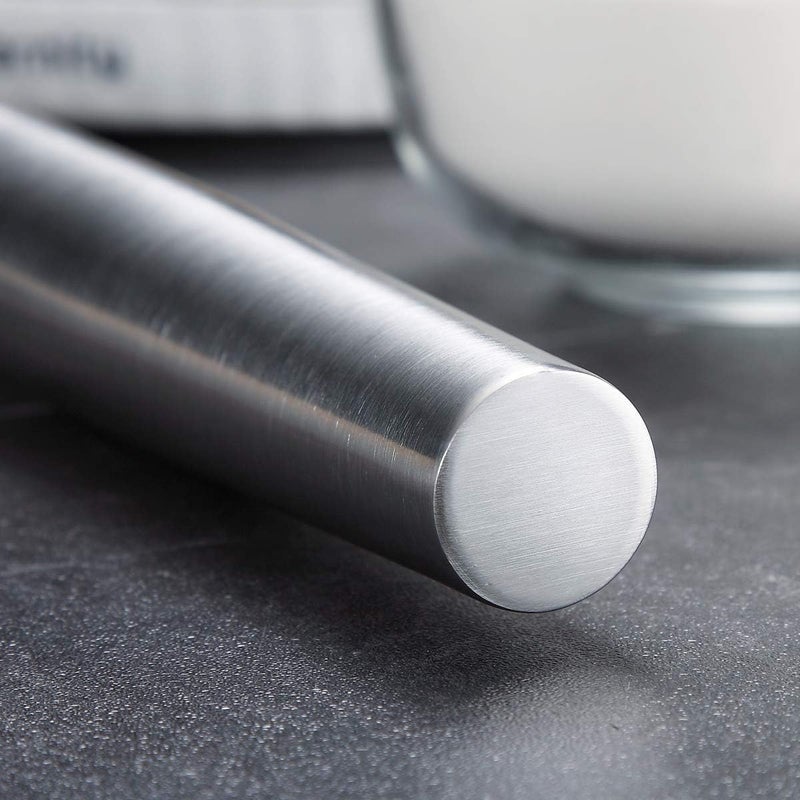 Berglander Stainless Steel Rolling Pin, Matte Finish 16.7 Inches, Rolling Pin For Baking Pizza Dough, Pie, Cookie, Essential Kitchen Utensil Gift Ideas For Bakers. - Image 5